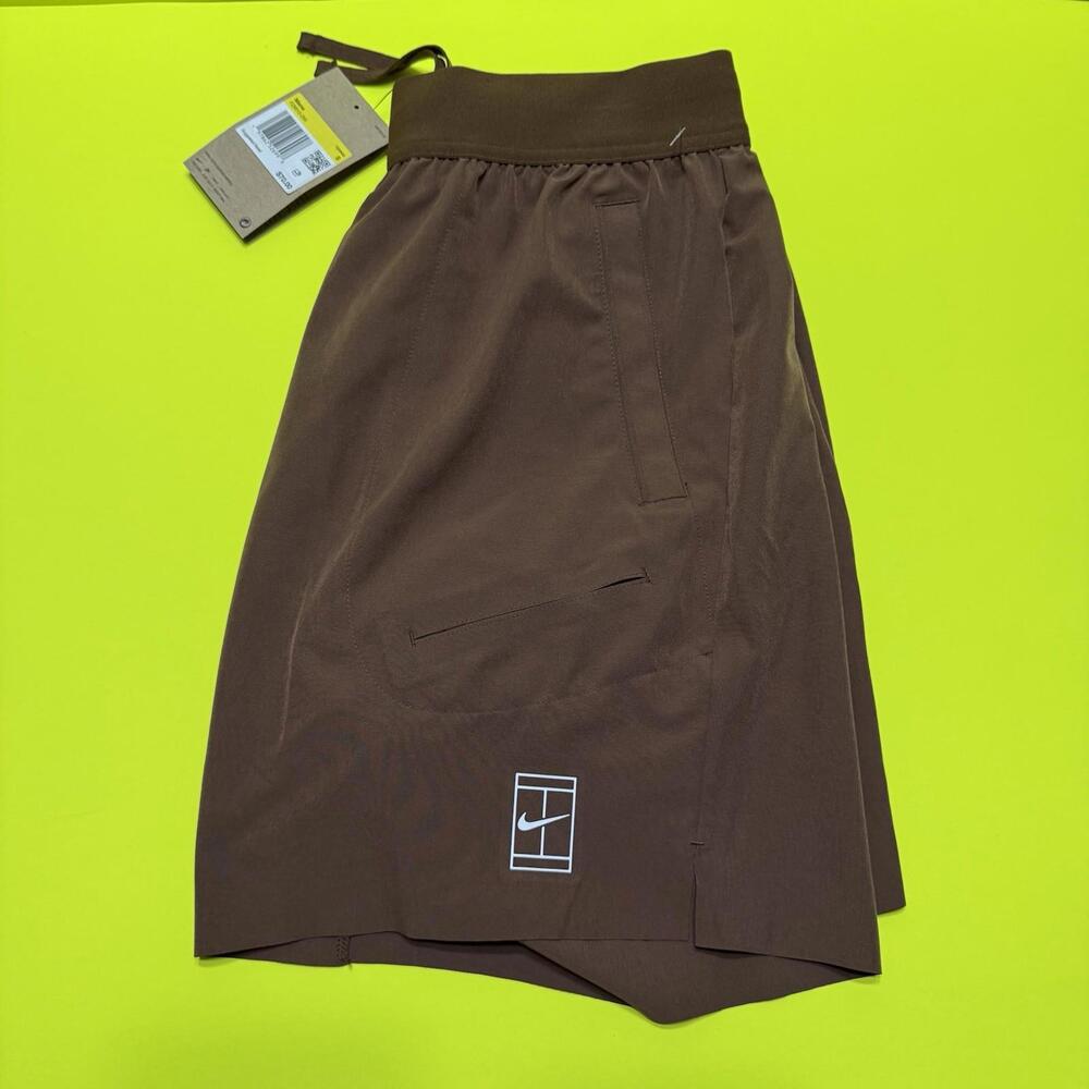 Nike Court Advantaged Dri Fit 6” Tennis Shorts Brown Men’s Small FZ6913-259 NWT